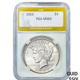 1923 Silver Peace Dollar PGA MS65