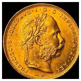 1892 Austria Gold 20 Francs GEM BU