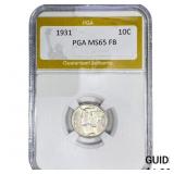 1931 Mercury Silver Dime PGA MS65 FB