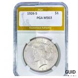1926-S Silver Peace Dollar PGA MS63