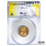 1911 Wheat Cent ANACS MS63
