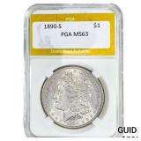 1890-S Morgan Silver Dollar PGA MS63