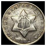 1852 Silver Three-Cent Piece CLOSELY UNCIRCULATED