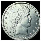 1907-S Silver Barber Quarter UNCIRCULATED