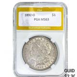 1892-O Morgan Silver Dollar PGA MS63