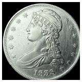 1838 REEDED EAGLE Silver Half Dollar UNCIRCULATED