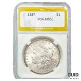 1887 Morgan Silver Dollar PGA MS65