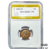 1927-D Wheat Cent PGA MS65+ BN