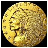 1908 Indian Head $2.50 Gold Quarter Eagle UNCIRCUL