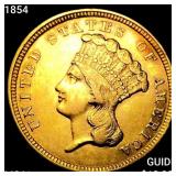 1854 $3 Gold Piece UNCIRCULATED