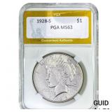 1928-S Silver Peace Dollar PGA MS63