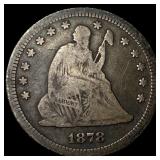 1878 Silver Seated Liberty Quarter NICELY  CIRCUL