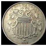1868 Shield Nickel CHOICE AU