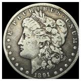 1891-CC Silver Morgan Dollar LIGHTLY CIRCULATED