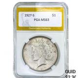 1927-S Morgan Silver Dollar PGA MS63