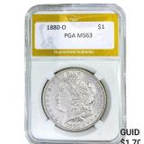 1880-O Morgan Silver Dollar PGA MS63