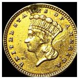 1882 Gold $1 Indian Princess Type 3 CHOICE AU
