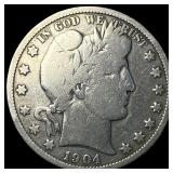 1904-O Silver Barber Half Dollar LIGHTLY CIRCULATE