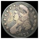 1824 Capped Bust Half Dollar LIGHTLY CIRCULATED