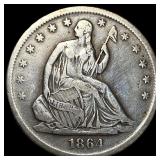 1864-S Silver Half Dollar LIGHTLY CIRCULATED