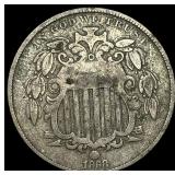 1868 Shield Nickel NEARLY UNCIRCULATED