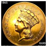 1865 $3 Gold Piece UNCIRCULATED