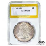 1885-O Morgan Silver Dollar PGA MS65