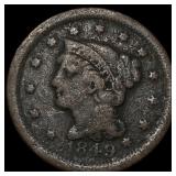 1849 Braided Hair Large Cent LIGHTLY CIRCULATED