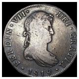 1819-Mo JJ Mexico Silver 8 Reales LIGHTLY CIRCULAT