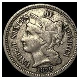 1870 Nickel Three-Cent Piece NEARLY UNCIRCULATED