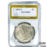 1884-O Morgan Silver Dollar PGA MS63
