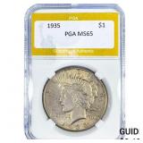 1935 Silver Peace Dollar PGA MS65