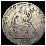 1876 Seated Liberty Half Dollar LIGHTLY CIRCULATED