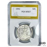 1942 Standing Liberty Half Dollar PGA MS67