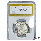 1943 Standing Liberty Half Dollar PGA MS67