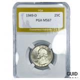1949-D Washington Silver Quarter PGA MS67
