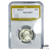 1943-S Washington Silver Quarter PGA MS67
