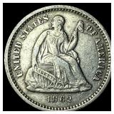 1862 Silver Half Dime CLOSELY UNCIRCULATED