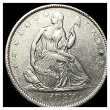 1857 Seated Liberty Half Dollar CLOSELY UNCIRCULAT