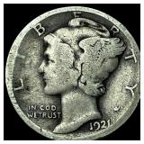 1921 Silver Mercury Dime LIGHTLY CIRCULATED