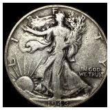 1942 DDO Silver Half Dollar NEARLY UNCIRCULATED