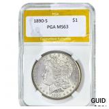 1890-S Morgan Silver Dollar PGA MS63