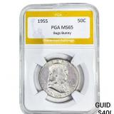 1955 Franklin Half Dollar PGA MS65 Bugs Bunny