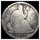 1837 Silver Half Dime (No Stars) LIGHTLY CIRCULATE