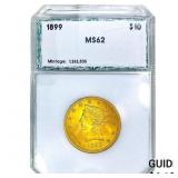 1899 $10 Gold Eagle PCI MS62
