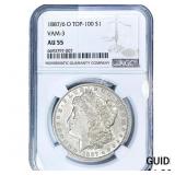 1887/6-O Morgan Silver Dollar NGC AU55 VAM-3