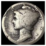 1916-D Silver Mercury Dime NICELY CIRCULATED