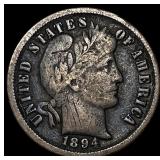 1894 Silver Barber Dime LIGHTLY CIRCULATED
