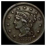 1853 Braided Hair Large Cent CLOSELY UNCIRCULATED