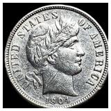 1904 Silver Barber Dime CHOICE AU